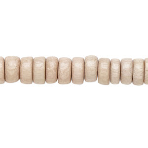 Bead 1pkg1, Taiwanese cheesewood (dyed / waxed), medium tan, 8x4mm rondelle, 15-1/2 to 16 inches.