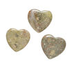 Autumn jasper 1pkg3, half-drilled puffed heart bead natural, 19-21mm image number 0