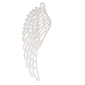 Focal, Lazer Lace&trade;, stainless steel, 53x20mm two-sided wing. Sold per pkg of 2.