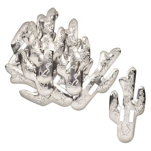 Slide, steel, 62x29mm textured cactus, (2) 10x4.5mm rectangle holes. Sold per pkg of 10.
