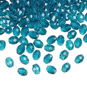 Bead 360pk blue zircon, Swarovski&reg; 5x4mm olive briolette 5044