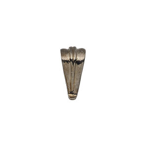 Bail, ice-pick, gunmetal-plated brass, 14.5x7.5mm triangle, 10mm grip length. Sold individually.