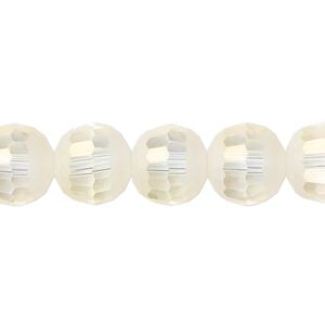 Bead 1pk 96 facets translucent crystal opal AB half-matte, Celestial Crystal&reg; 12mm round 8 inch