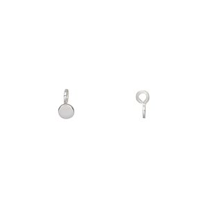 Drop, sterling silver, 3mm single-sided round. Sold individually.