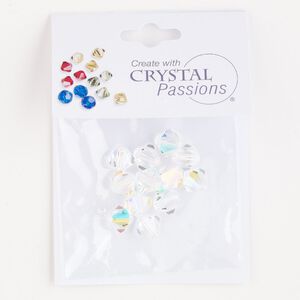 Bead 12pk crystal AB, Crystal Passions&reg; 8mm bicone 5301
