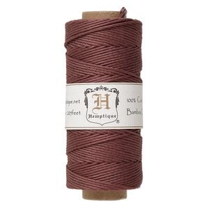 Cord, Hemptique&reg;, polished bamboo, brown, 1mm diameter, 20-pound test. Sold per 205-foot spool.