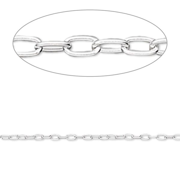 Chain 1pkg1 sterling silver cable, 1.6mm long, Gossamer&trade; 5 foot unfinished image number 0