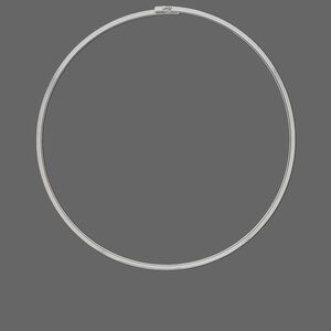 Chain 1pkg1 silver-plated flat, 3mm / locking ends, brass 16 inch
