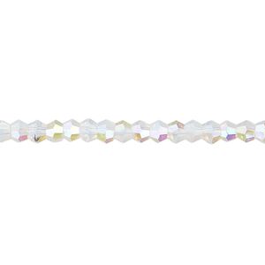 Bead 1pk translucent clear AB frosted, Celestial Crystal&reg; 4mm bicone 15.5-16 inch