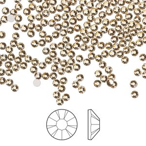 Flat back 144pk light Colorado topaz foil back, Preciosa MAXIMA Czech crystal rhinestone 2.1-2.3mm chaton rose round SS7