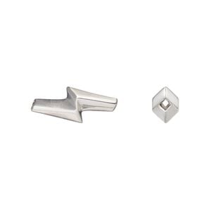 Bead 1pkg1 sterling silver, 17x7mm lightning bolt