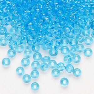 Seed bead, Preciosa Ornela Czech glass, pkg/50g, #6 rocaille, transparent sky blue, (60010).