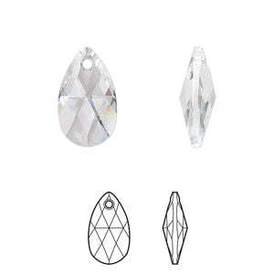 Drop 2pk crystal, Crystal Passions&reg; 16x9mm pendant pear 6106