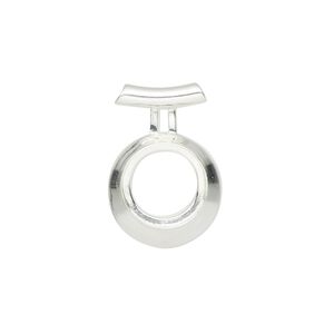 Pendant, Almost Instant Jewelry&reg;, sterling silver, 22x15mm round with open back and SS47 rivoli setting with tube bail. Sold individually.