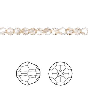 Bead 12pk crystal golden shadow, Crystal Passions&reg; 4mm round 5000