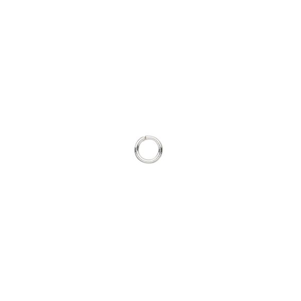 Jump ring 1pkg50 sterling silver, 4mm soldered closed round, 22 gauge / 2.6mm inside diameter image number 0