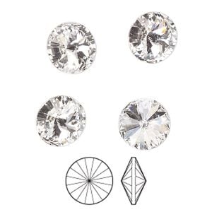 Chaton 8pk crystal foil back, Preciosa MAXIMA Czech crystal rhinestone 10.54-10.91mm rivoli SS47