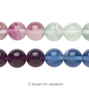 Multi-fluorite 1pkg1, round bead natural A- grade, 15.5-16 inch 10mm