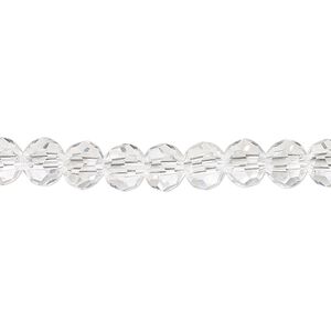 Bead 1pk 32 facets transparent clear, Celestial Crystal&reg; 6mm round 15.5-16 inch
