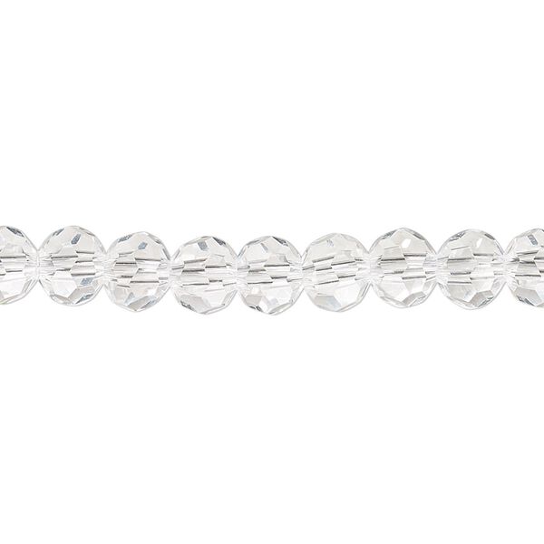 Bead 1pk 32 facets transparent clear, Celestial Crystal&reg; 6mm round 15.5-16 inch image number 0