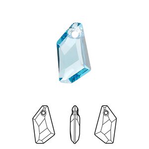 Drop 72pk aquamarine, Swarovski&reg; 18x12mm pendant de-art 6670