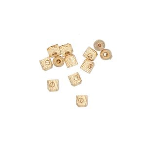 Crimp 1pkg12 gold-plated, 3.5mm barrel / up to 0.024 inch inside diameter, brass / Screw-Tite Crimps&trade;