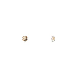 Bead 1440pk rose montees light Colorado topaz silver plate, Preciosa Czech crystal 3-3.2mm round SS12