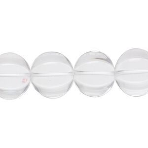 Quartz crystal 1pkg1, hand-cut corrugated round bead natural 15.5 inch 12mm