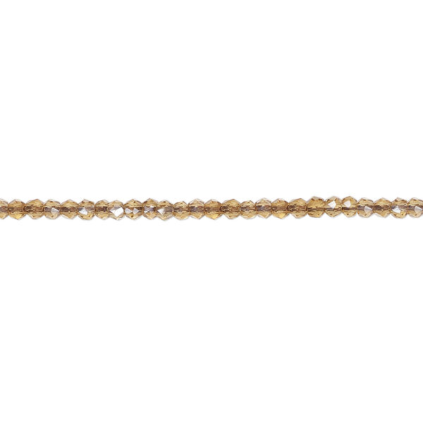 Glass 1pkg1, faceted round bead 14 inch transparent amber color AB 2mm image number 0