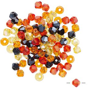 Bead mix 100pk 16 facets fire, Celestial Crystal&reg; 4mm bicone