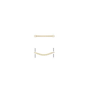 Link, gold-plated brass, 20x3mm twisted curved bar. Sold per pkg of 50.