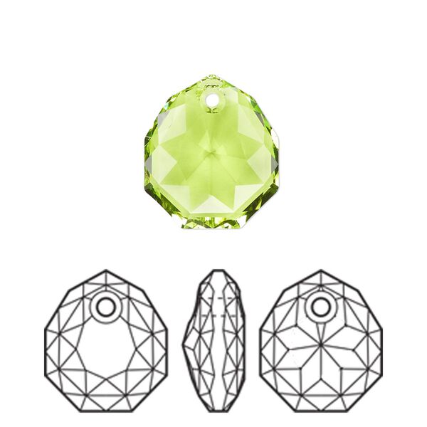 Drop 1pk citrus green, Crystal Passions&reg; 16x13.5mm pendant majestic 6436 image number 0
