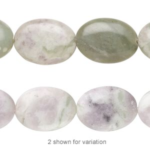 Peace "jade" 1pkg1, flat oval bead natural 15.5-16 inch 18x13mm