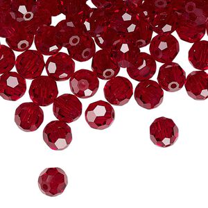 Bead 288pk Siam, Preciosa Czech crystal 6mm round