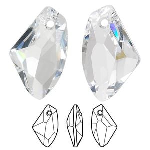 Drop 1pk crystal, Crystal Passions&reg; 27x16mm pendant galactic vertical 6656