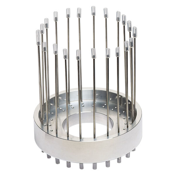 Bangle bracelet weaver, Beadalon&reg;, plastic / steel / aluminum, clear, 3-1/4 x 3/4 inch base / 3-3/4 inch warp pin / 8.5x3mm fastener. Sold per 67-piece set. image number 0