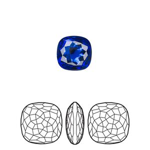 Fancy stone 2pk majestic blue foil back, Crystal Passions&reg; 10mm thin cushion 4483