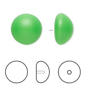 Pearl 2pk neon green, Crystal Passions&reg; 16mm cabochon 5817
