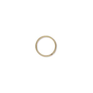 Jump ring 1pkg500 gold-plated, 10mm round, 20 gauge / 8.4mm inside diameter / brass / antique