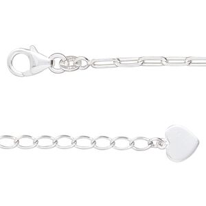 Chain 1pkg1 sterling silver cable, 2.5mm cut / lobster claw clasp, 18 inch