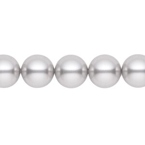 Pearl 25pk light grey, Crystal Passions&reg; 10mm round 5810