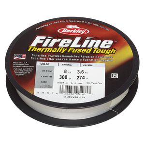 Thread, Berkley&reg; FireLine&reg;, high-modulus polyethylene, 8-fiber braid, crystal, 0.17mm diameter, 8-pound test. Sold per 300-yard spool.