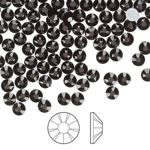 Flat back 144pk jet foil back, Preciosa MAXIMA Czech crystal hotfix rhinestone 3.8-4mm chaton rose round SS16