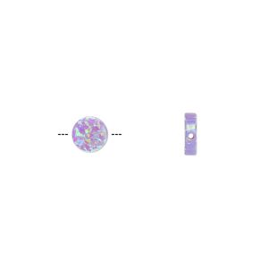 Bead, "opal" (silica and epoxy) (man-made), lavender, 6mm flat round. Sold individually.