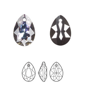 Drop 2pk crystal vitrail light P, Crystal Passions&reg; 16x11mm pendant pear cut 6433
