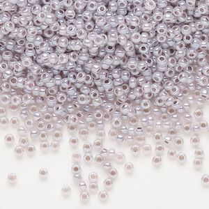 Seed bead, Dyna-Mites&trade;, glass, pkg/1/2kg, #11 round, opaque ceylon pastel grey/lilac, (341 11/0 RR).