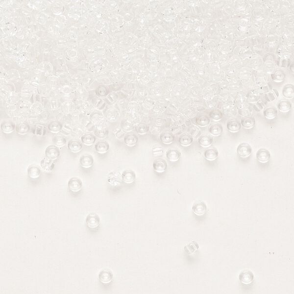 Seed bead, Miyuki, glass, pkg/25g, #11 rocaille, transparent crystal clear, (RR-131). image number 0