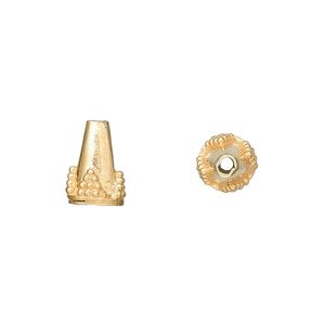 Bead 1pkg10 "vermeil" sterling silver, 12x8mm cone