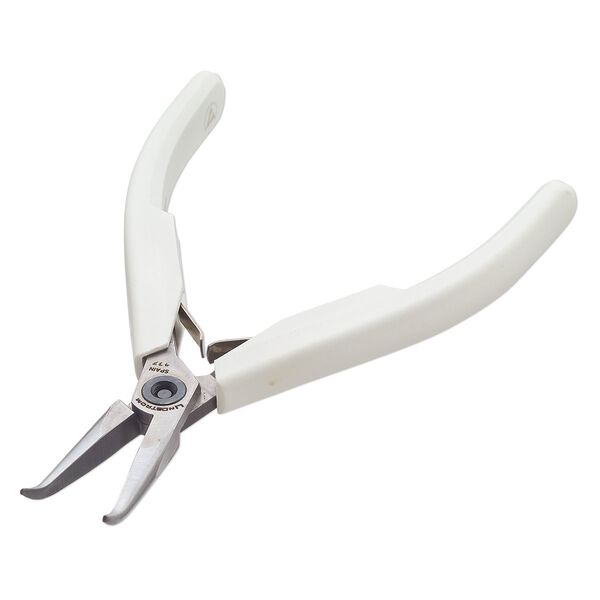 Pliers Lindstrom&reg; Supreme series 1pkg1 alloyed steel, 5-1/8 inches bent-nose, white / silver (PLR-7892) image number 1