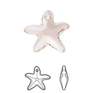 Drop 1pk silk, Crystal Passions&reg; 21x20mm pendant starfish 6721